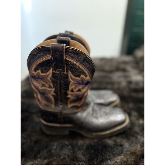 Women's Double H Brown leather cowboy western boots  Size 7 Shoes - Picture 1 of 6